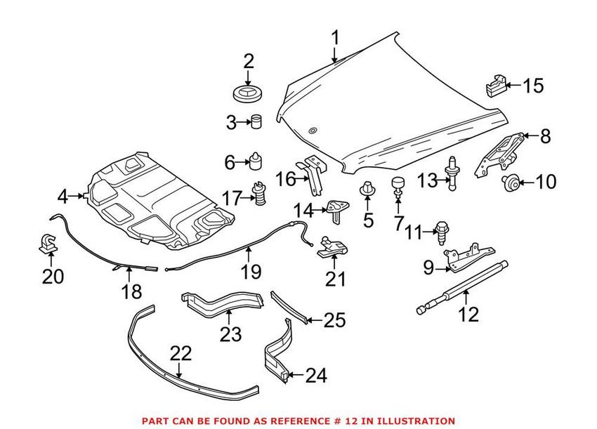 Mercedes Hood Lift Support 2049800564